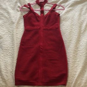 GUESS red bodycon fitted dress